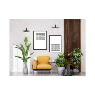 a modern background with a pair of framed digital print of black and white abstract bars