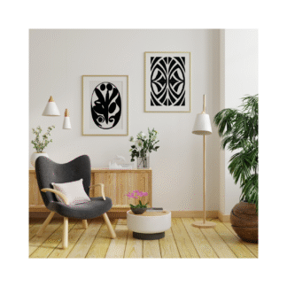 Modern background wall art frame mockup
