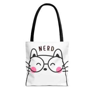Cute Nerd Cat Tote Bag - Perfect for Students & Gift Ideas