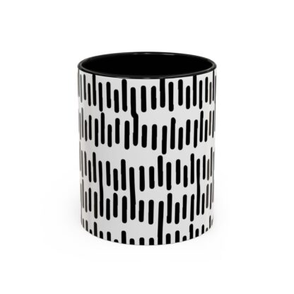 Modern Geometric Accent Coffee Mug - Black & White Design for Home & Office - Image 5