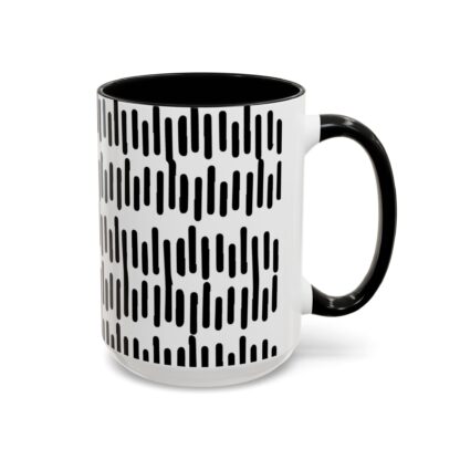 Modern Geometric Accent Coffee Mug - Black & White Design for Home & Office - Image 7