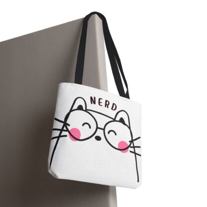 Cute Nerd Cat Tote Bag - Perfect for Students & Gift Ideas - Image 10