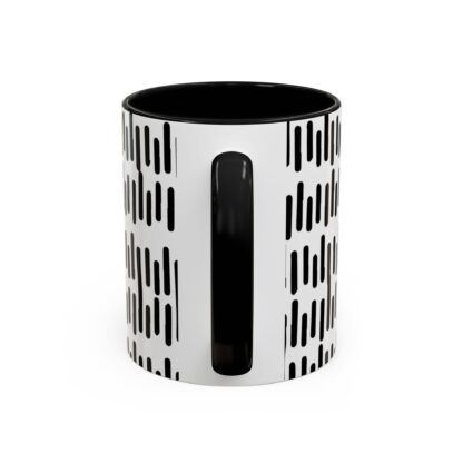 Modern Geometric Accent Coffee Mug - Black & White Design for Home & Office - Image 3