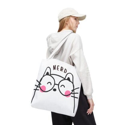 Cute Nerd Cat Tote Bag - Perfect for Students & Gift Ideas - Image 21