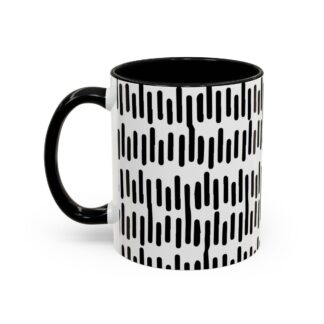 Modern Geometric Accent Coffee Mug - Black & White Design for Home & Office