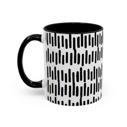 Modern Geometric Accent Coffee Mug - Black & White Design for Home & Office