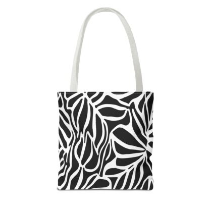 Stylish Bold Black and White Leaf Tote Bag - Eco-Friendly Everyday Carryall - Image 16