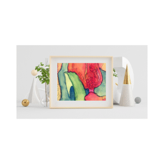 a vibrant and colorful closeup of a line drawn tulip and floral arrangement