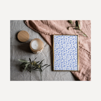 a vibrant and cheerful blue floral digital design